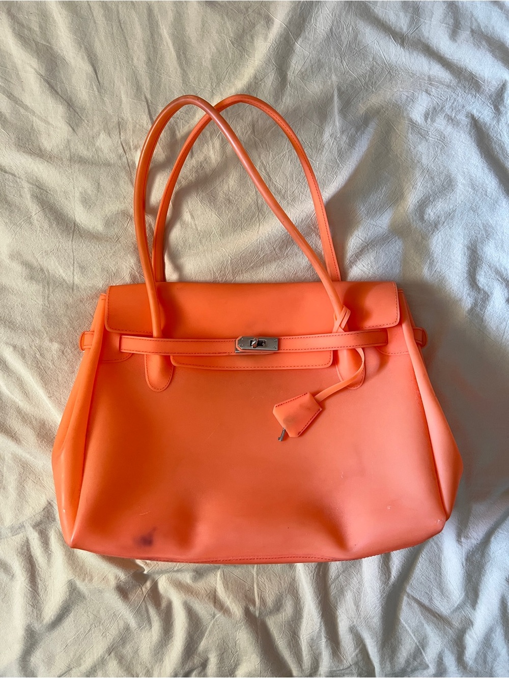Vintage Orange Large Jelly Firkin Bag